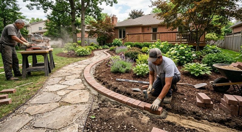 Brick Landscaping Installation in West Hartford, CT